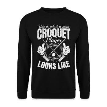 Voici à quoi ressemble un joueur de croquet sexy - Cr - Sweat-shirt Unisexe - noir - Devant - Alina (178cm) & Michal (187cm)
