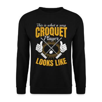 Croquet Game - sexy Croquet player - Unisex Sweatshirt - black - Front - Alina (178cm) & Michal (187cm)