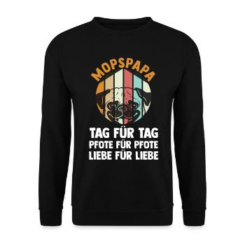 Dog Daddy Mop Papa Master Dog Pug - Unisex Sweatshirt - black - Front - Alina (178cm) & Michal (187cm)