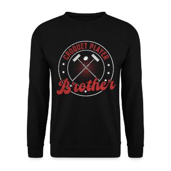 Croquet Game Croquet Brother - Croquet Player Bread - Unisex Sweatshirt - black - Front - Alina (178cm) & Michal (187cm)
