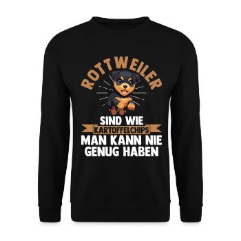 Hund Rottweiler - Unisex Pullover - Schwarz - Vorne - Alina (178cm) & Michal (187cm)