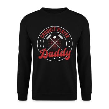 Jeu de croquet Croquet Papa - Joueur de Croquet Papa - Sweat-shirt Unisexe - noir - Devant - Alina (178cm) & Michal (187cm)