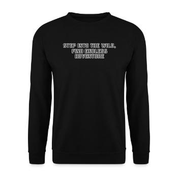 Wandern - Step into the wild, find endless - Unisex Pullover - Schwarz - Vorne - Alina (178cm) & Michal (187cm)
