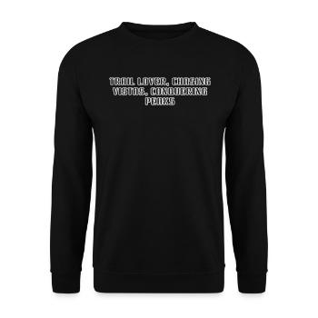 Randonnée - Amoureux des sentiers, à la poursuite des panoramas, à la conquête - Sweat-shirt Unisexe - noir - Devant - Alina (178cm) & Michal (187cm)