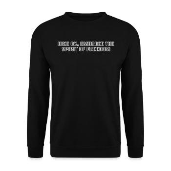 Wandern - Hike on, embrace the spirit of freedom - Unisex Sweatshirt - black - Front - Alina (178cm) & Michal (187cm)