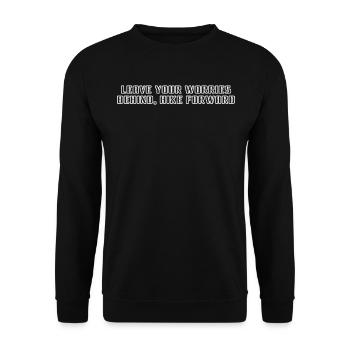 Randonnée - Laissez vos soucis derrière vous, avancez - Sweat-shirt Unisexe - noir - Devant - Alina (178cm) & Michal (187cm)