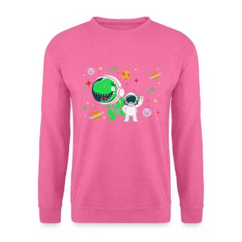 Astronaut, Dinosaur, Dino, Prehistoric - Unisex Sweatshirt - pink - Front
