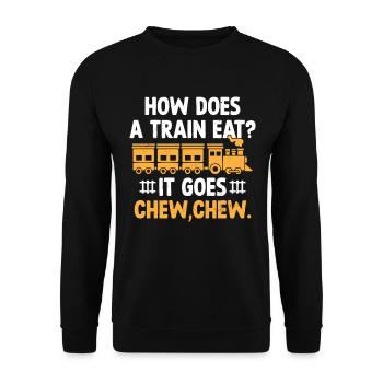 Train Lover Eisenbahnlokomotive Eisenbahningenieur - Unisex Pullover - Schwarz - Vorne - Alina (178cm) & Michal (187cm)