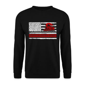 Train Lover Railway Railroad Engineer Usa Flagge - Unisex Pullover - Schwarz - Vorne - Alina (178cm) & Michal (187cm)