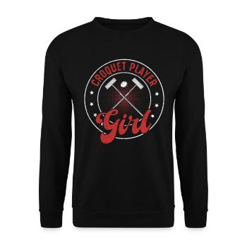 Jeu de Croquet Croquet Girl - Joueuse de Croquet Fille - Sweat-shirt Unisexe - noir - Devant - Alina (178cm) & Michal (187cm)