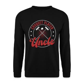 Croquet Game Croquet Uncle - Croquet Player Uncle - Unisex Sweatshirt - black - Front - Alina (178cm) & Michal (187cm)