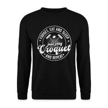 Oubliez, mangez et dormez, jouez au croquet - Sweat-shirt Unisexe - noir - Devant - Alina (178cm) & Michal (187cm)