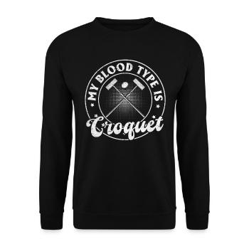 Croquet Game - My blood type is Croquet - Unisex Sweatshirt - black - Front - Alina (178cm) & Michal (187cm)