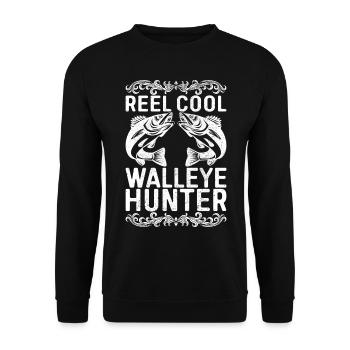 Walleye Fishing Angler - Unisex Pullover - Schwarz - Vorne - Alina (178cm) & Michal (187cm)