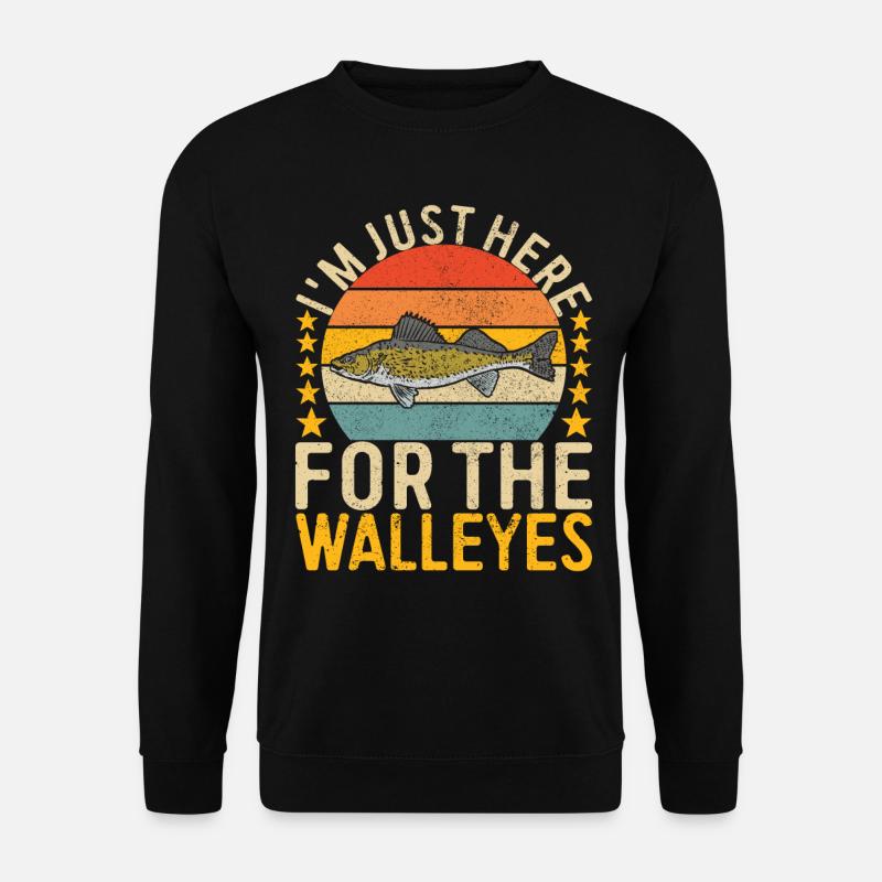 Walleye Fishing Angler - Unisex Pullover - Schwarz