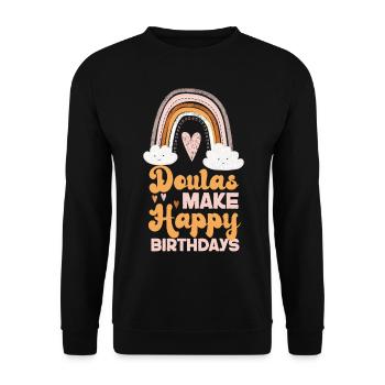 Doula Birth Worker Doulas Make - Unisex Sweatshirt - black - Front - Alina (178cm) & Michal (187cm)