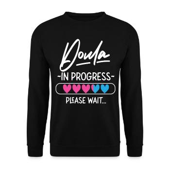 Doula Travailleuse à la naissance Doula étudiante - Sweat-shirt Unisexe - noir - Devant - Alina (178cm) & Michal (187cm)