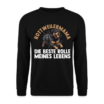 Dog Mom Rottweiler Mom Mistress Dog Rottweiler - Unisex Sweatshirt - black - Front - Alina (178cm) & Michal (187cm)