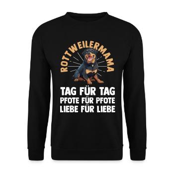 Dog Mom Rottweiler Mom Mistress Dog Rottweiler - Unisex Sweatshirt - black - Front - Alina (178cm) & Michal (187cm)