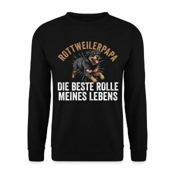 Dog Dad Rottweiler Dad Master Dog Rottweiler - Unisex Sweatshirt - black - Front - Alina (178cm) & Michal (187cm)