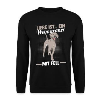 Hund Weimaraner - Unisex Pullover - Schwarz - Vorne - Alina (178cm) & Michal (187cm)
