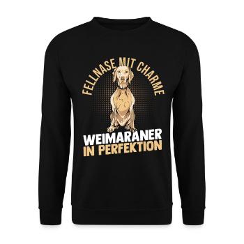 Hund Weimaraner - Unisex Pullover - Schwarz - Vorne - Alina (178cm) & Michal (187cm)