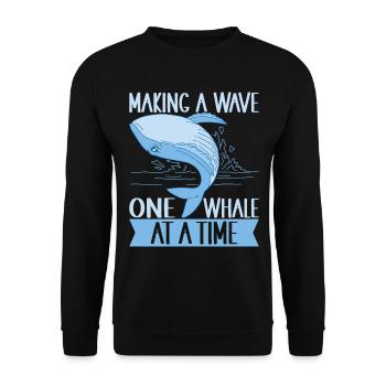 Wale Walfisch - Unisex Pullover - Schwarz - Vorne - Alina (178cm) & Michal (187cm)