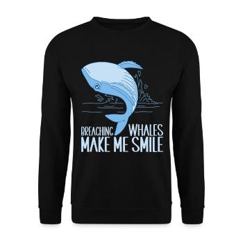 Whales Whale - Unisex Sweatshirt - black - Front - Alina (178cm) & Michal (187cm)