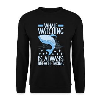 Whales Whale - Unisex Sweatshirt - black - Front - Alina (178cm) & Michal (187cm)