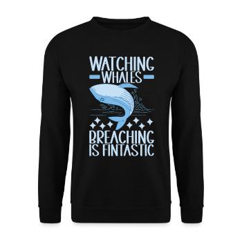 Whales Whale - Unisex Sweatshirt - black - Front - Alina (178cm) & Michal (187cm)