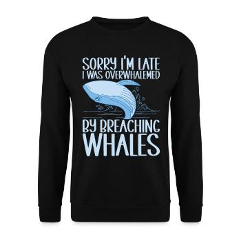 Whales Whale - Unisex Sweatshirt - black - Front - Alina (178cm) & Michal (187cm)