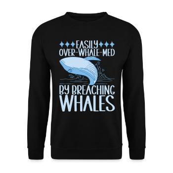 Whales Whale - Unisex Sweatshirt - black - Front - Alina (178cm) & Michal (187cm)