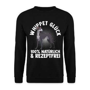 Hund Whippet - Unisex Pullover - Schwarz - Vorne - Alina (178cm) & Michal (187cm)