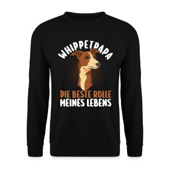 Hund Hundepapa Vater Whippetpapa Whippet - Unisex Pullover - Schwarz - Vorne - Alina (178cm) & Michal (187cm)