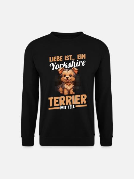 Hund Yorkshire Terrier - Unisex Pullover - Schwarz