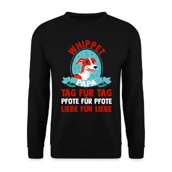 Hund Hundepapa Vater Whippetpapa Whippet - Unisex Pullover - Schwarz - Vorne - Alina (178cm) & Michal (187cm)