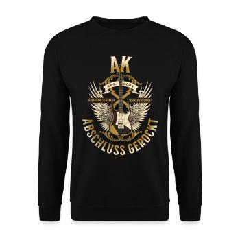 AK Est. 2024 Abschluss Gerockt - Unisex Pullover - Schwarz - Vorne - Alina (178cm) & Michal (187cm)