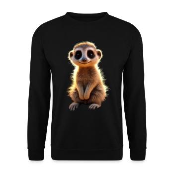 Meerkat, Animal Lover, Sweet, Surikate, Mongoose - Unisex Sweatshirt - black - Front - Alina (178cm) & Michal (187cm)