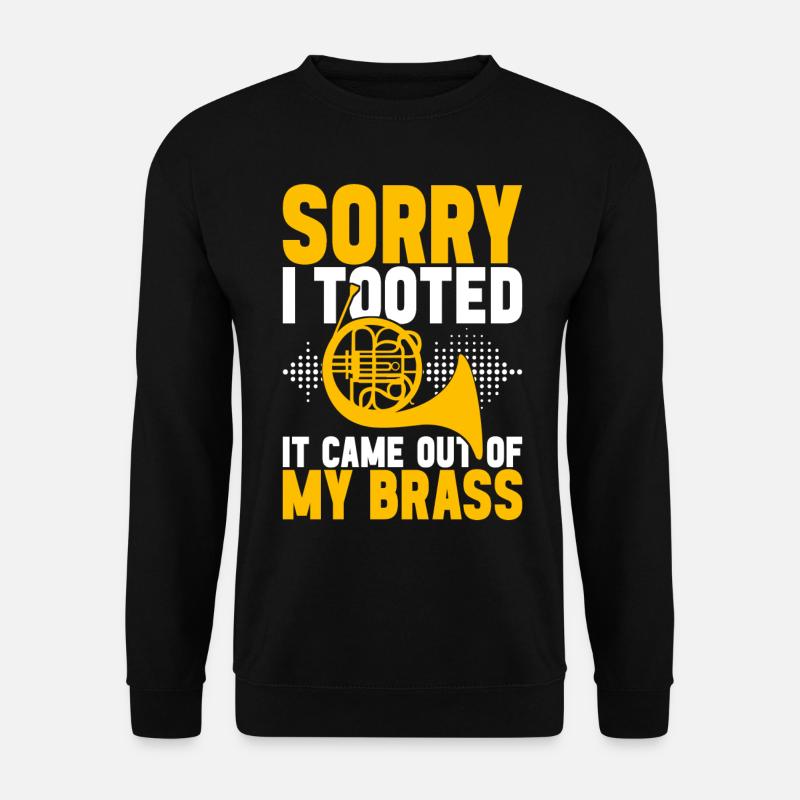 Horn Blechblasinstrument - Unisex Pullover - Schwarz