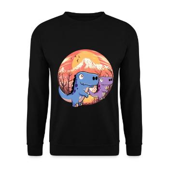Dragon Conte De Fée Personnage Fantaisie Enfants Dinos Bébé - Sweat-shirt Unisexe - noir - Devant - Alina (178cm) & Michal (187cm)