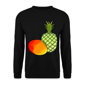 Mango Obst Früchte Ananas Vegetarisch Speise - Unisex Pullover - Schwarz - Vorne - Alina (178cm) & Michal (187cm)
