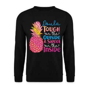 Doula Travailleuse à la naissance Doula ananas - Sweat-shirt Unisexe - noir - Devant - Alina (178cm) & Michal (187cm)
