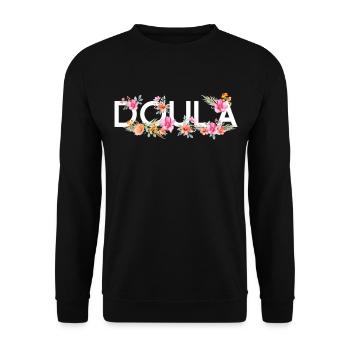 Doula Naissance Travailleur Fleur - Sweat-shirt Unisexe - noir - Devant - Alina (178cm) & Michal (187cm)