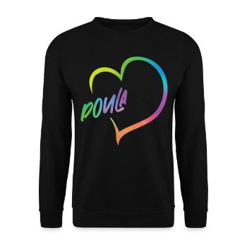 Doula Birth Worker Coeur - Sweat-shirt Unisexe - noir - Devant - Alina (178cm) & Michal (187cm)