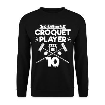 10th Birthday Party Croquet Player 10 Years - Unisex Sweatshirt - black - Front - Alina (178cm) & Michal (187cm)