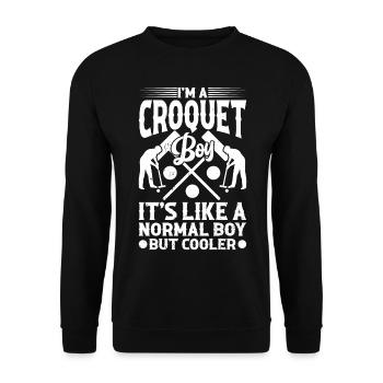 Croquet Boy Croquet Player Boy - Unisex Sweatshirt - black - Front - Alina (178cm) & Michal (187cm)