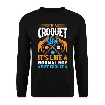 Joueur de croquet garçon Croquet garçon - Sweat-shirt Unisexe - noir - Devant - Alina (178cm) & Michal (187cm)