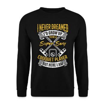 Jeu de Croquet Sport Croquet - Super Sexy Croquet pl - Sweat-shirt Unisexe - noir - Devant - Alina (178cm) & Michal (187cm)