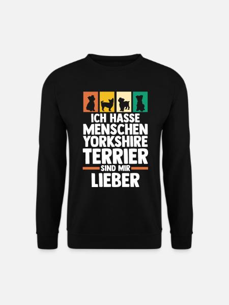 Hund Yorkshire Terrier - Unisex Pullover - Schwarz