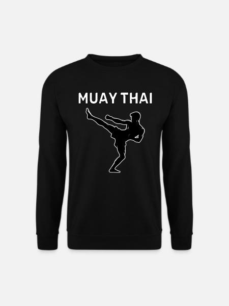 Muay Thai FIghter Illustration - Unisex Sweatshirt - black